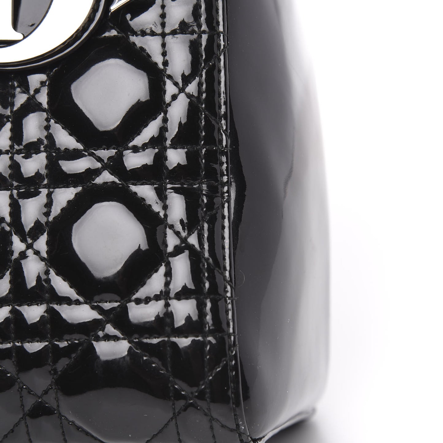 Patent Cannage Medium Lady Dior Black