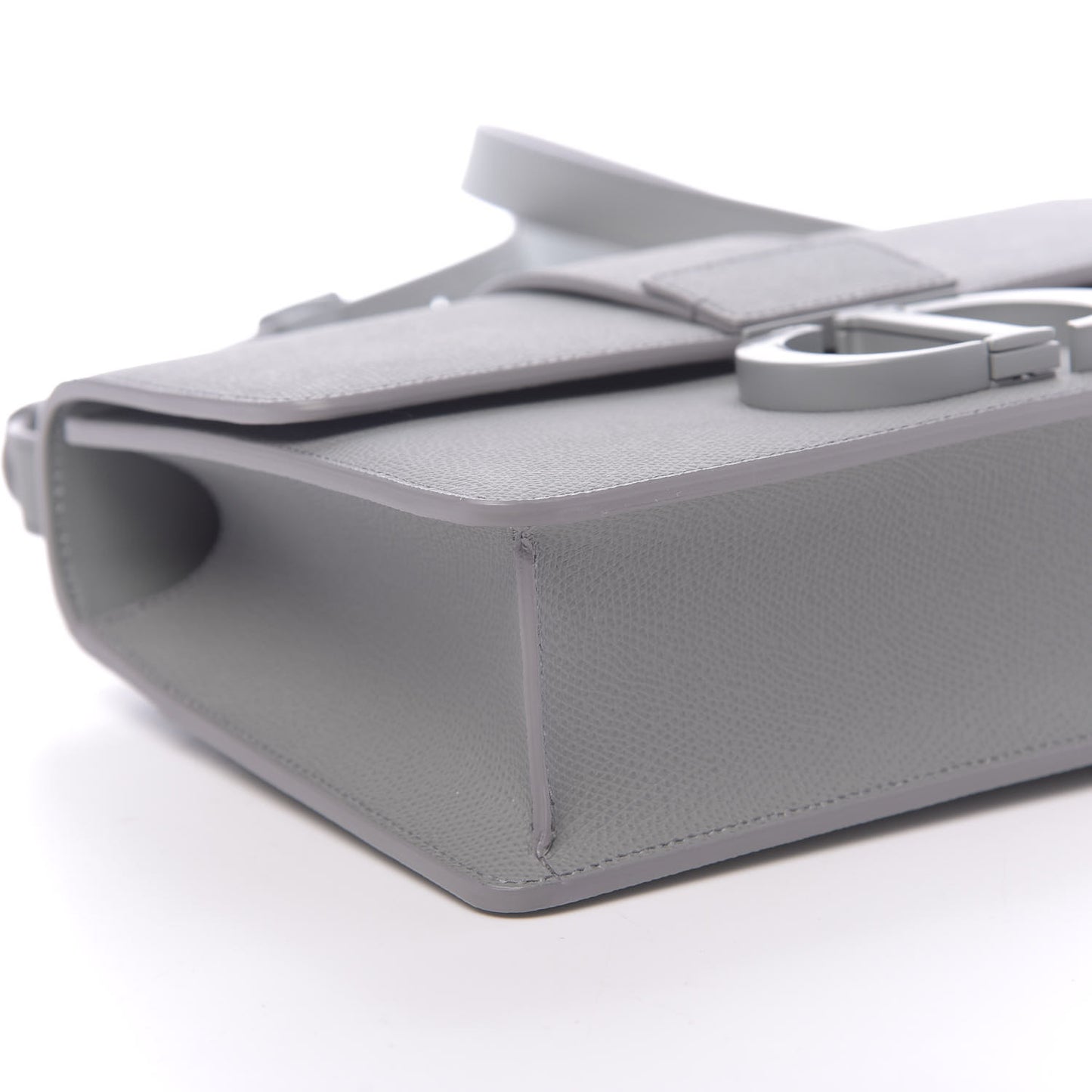 Ultra Matte Grained Calfskin 30 Montaigne Flap Bag Grey