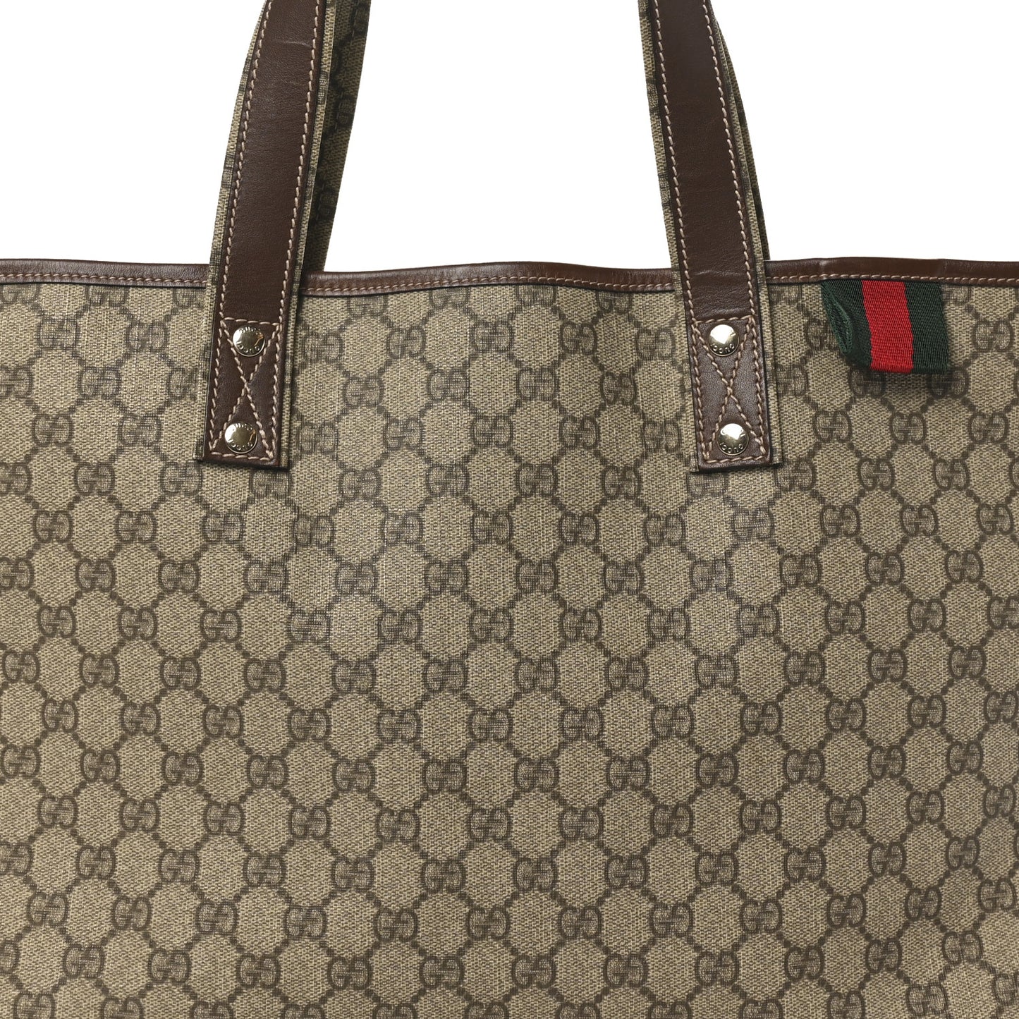 GG Plus Monogram Medium Signature Web Loop Tote Brown