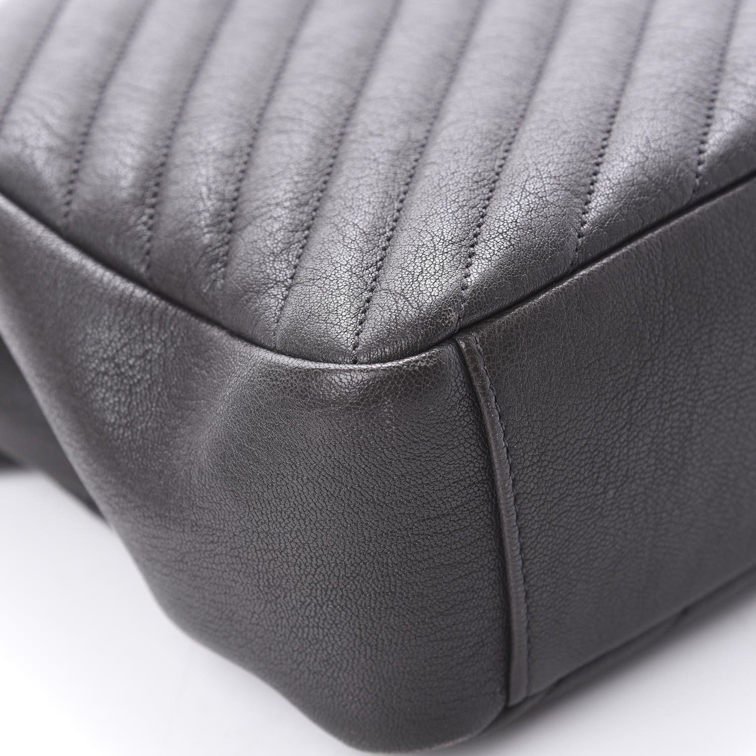 Saint Laurent Sheepskin Matelasse Chevron Monogram Large College Satchel Light Coal 13 of 20