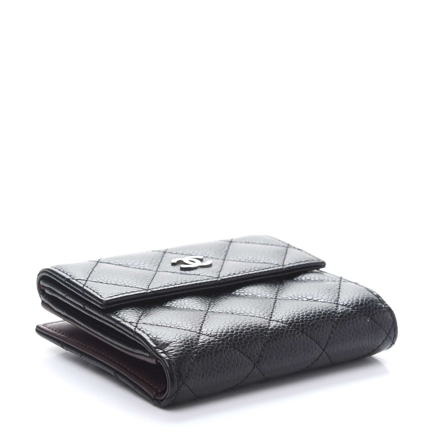 Chanel Caviar Quilted Compact French Flap Wallet Black 4 of 10