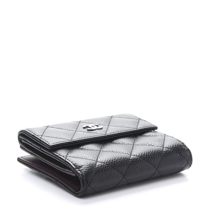Chanel Caviar Quilted Compact French Flap Wallet Black 4 of 10