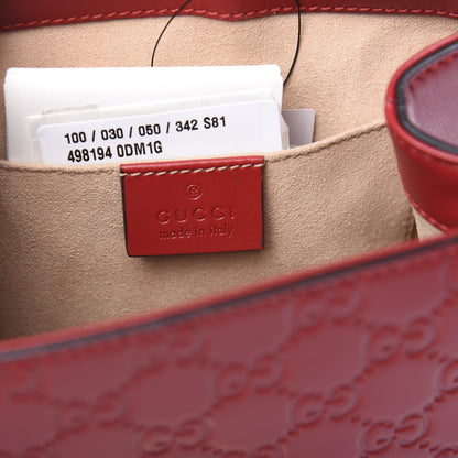 Gucci Guccissima Signature Padlock Backpack Hibiscus Red 5 of 9