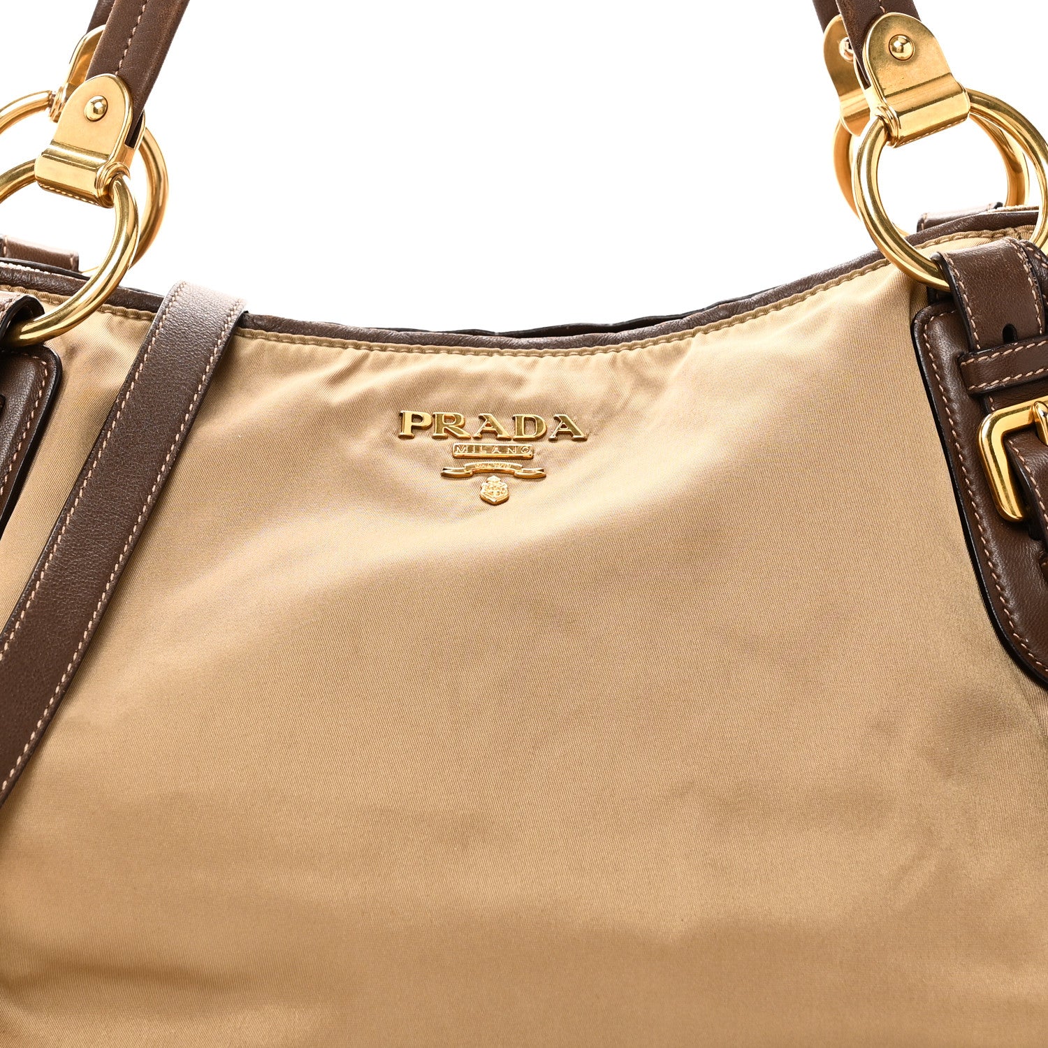 Prada Tessuto Nylon Vitello Daino Satchel Tabacco 7 of 9