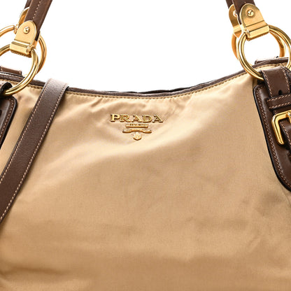 Prada Tessuto Nylon Vitello Daino Satchel Tabacco 7 of 9