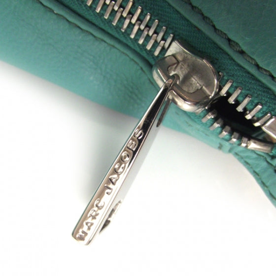 Leather Large Multipocket Hobo Teal