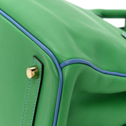Hermes Swift Horseshoe Birkin 30 Vert Vertigo Bleu Hydra 12 of 12