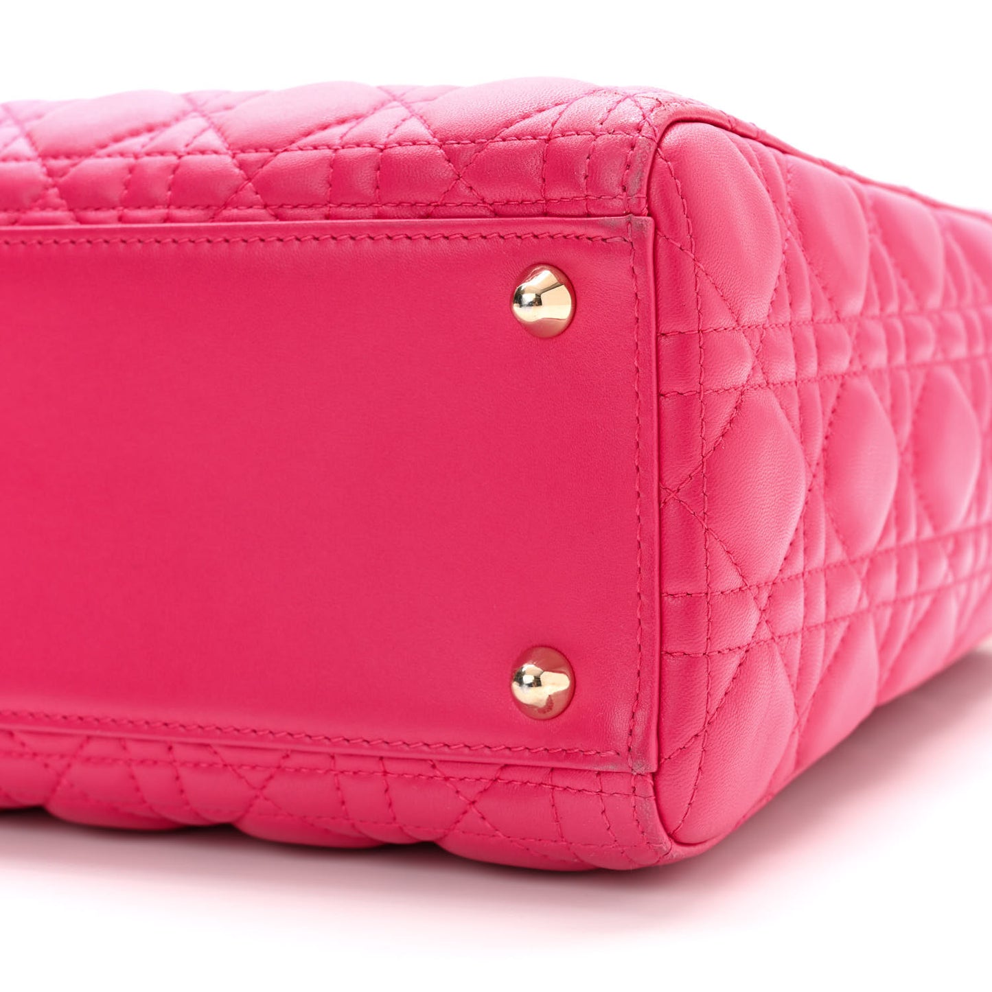 Lambskin Cannage Large Lady Dior Fuchsia