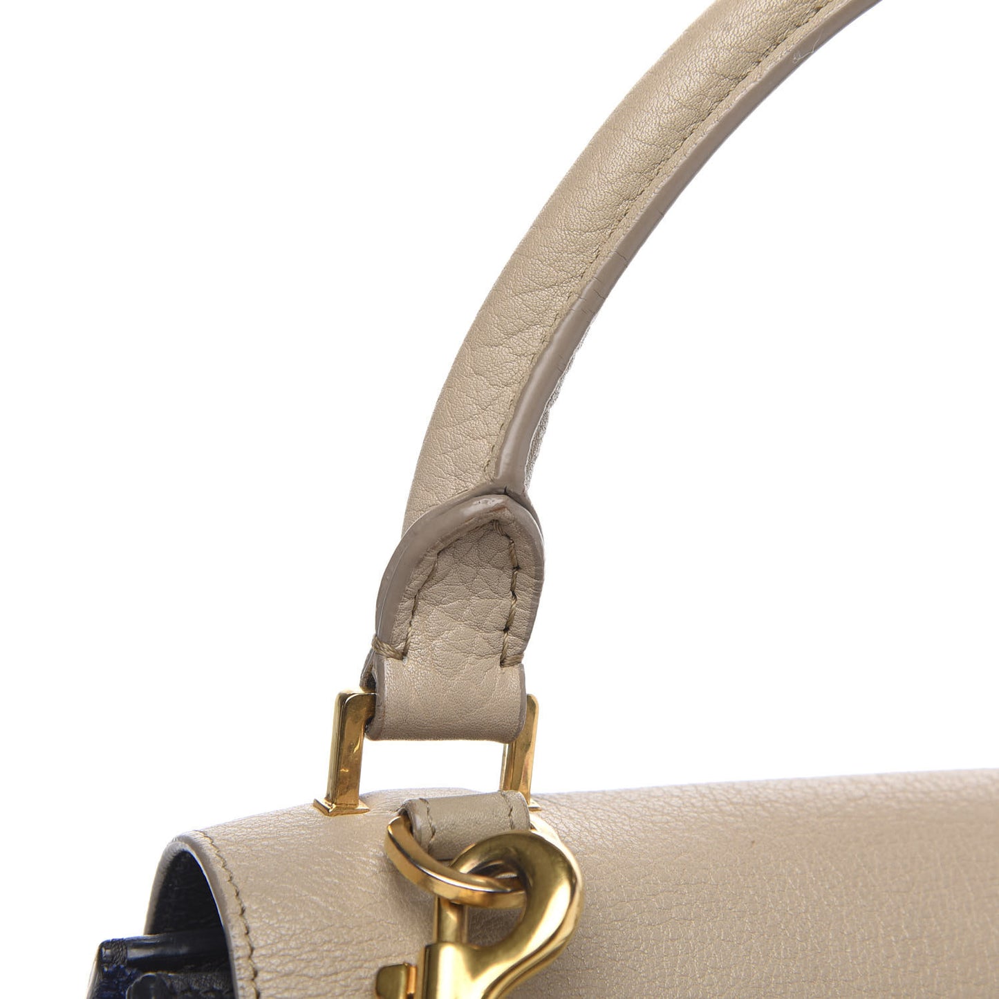 Calfskin Suede Medium Tri-color Trapeze Tri-color Sand