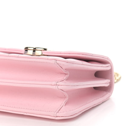 Chanel Lambskin Quilted Pick Me Up Clutch With Chain Pink 6 of 11