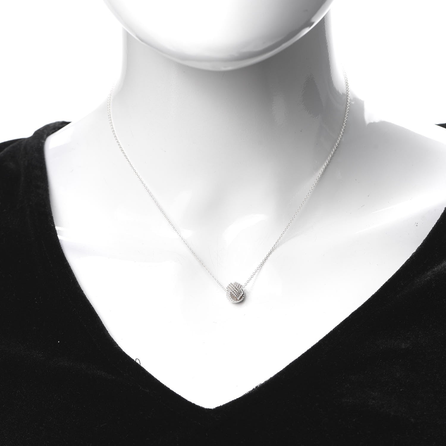 Tiffany Sterling Silver Twist Knot Pendant Necklace 2 of 5