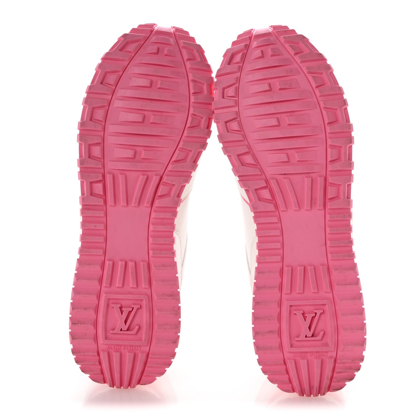 Calfskin Monogram Run Away Sneakers 38 White Pink