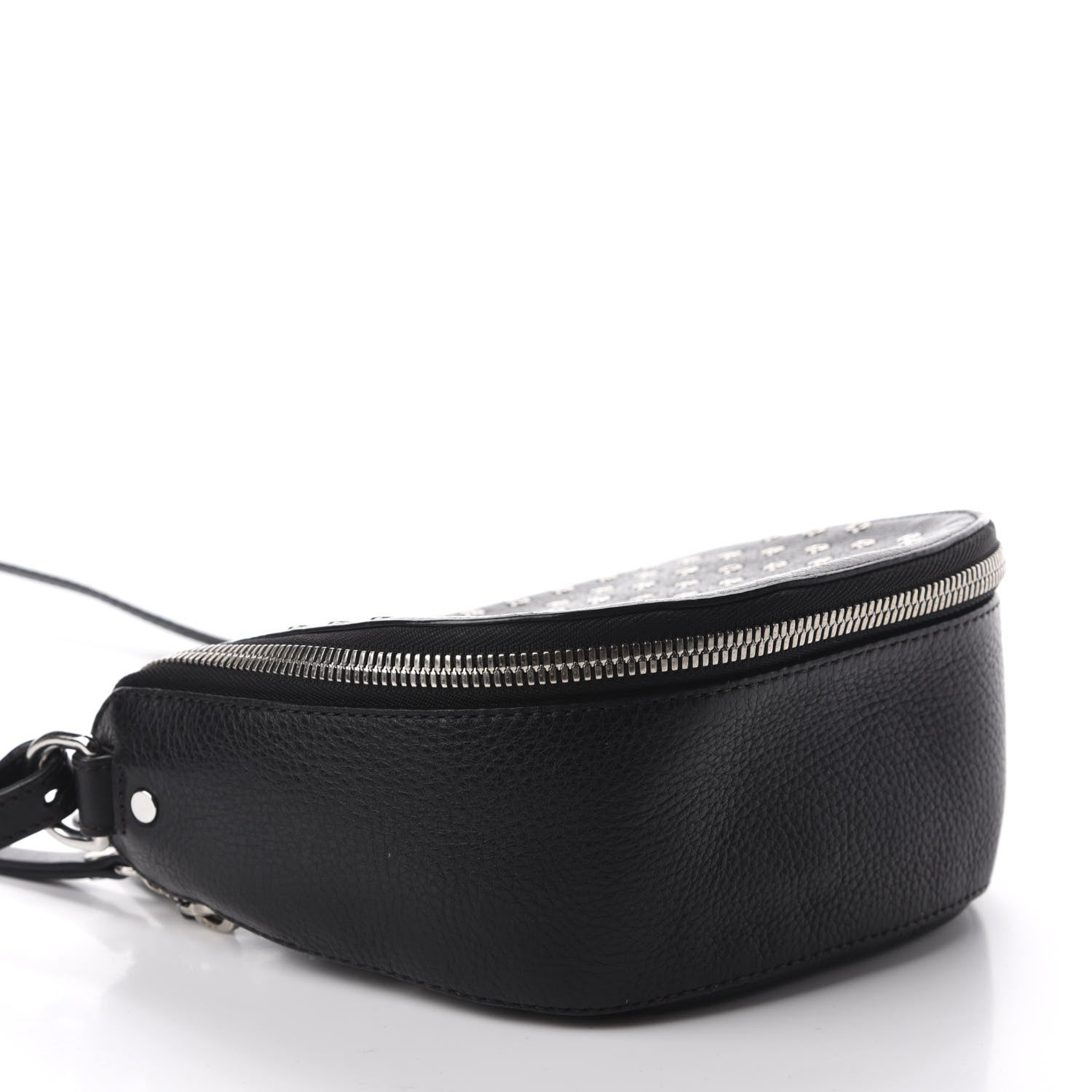 Burberry Grained Calfskin Eyelet Small Zip Crossbody Bag Black 4 of 11