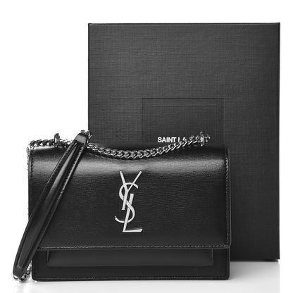 Saint Laurent Calfskin Monogram Sunset Chain Wallet Black 7 of 7