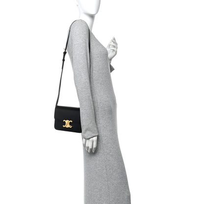 Celine Shiny Calfskin Teen Triomphe Black 2 of 11