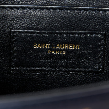 Saint Laurent Calfskin Matelasse Monogram Chain Bag Red Navy 6 of 11