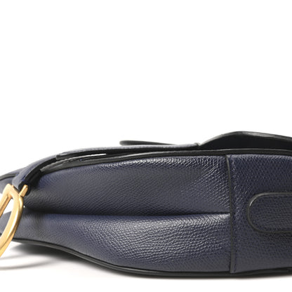Christian Dior Grained Calfskin Saddle Bag Navy 10 of 10