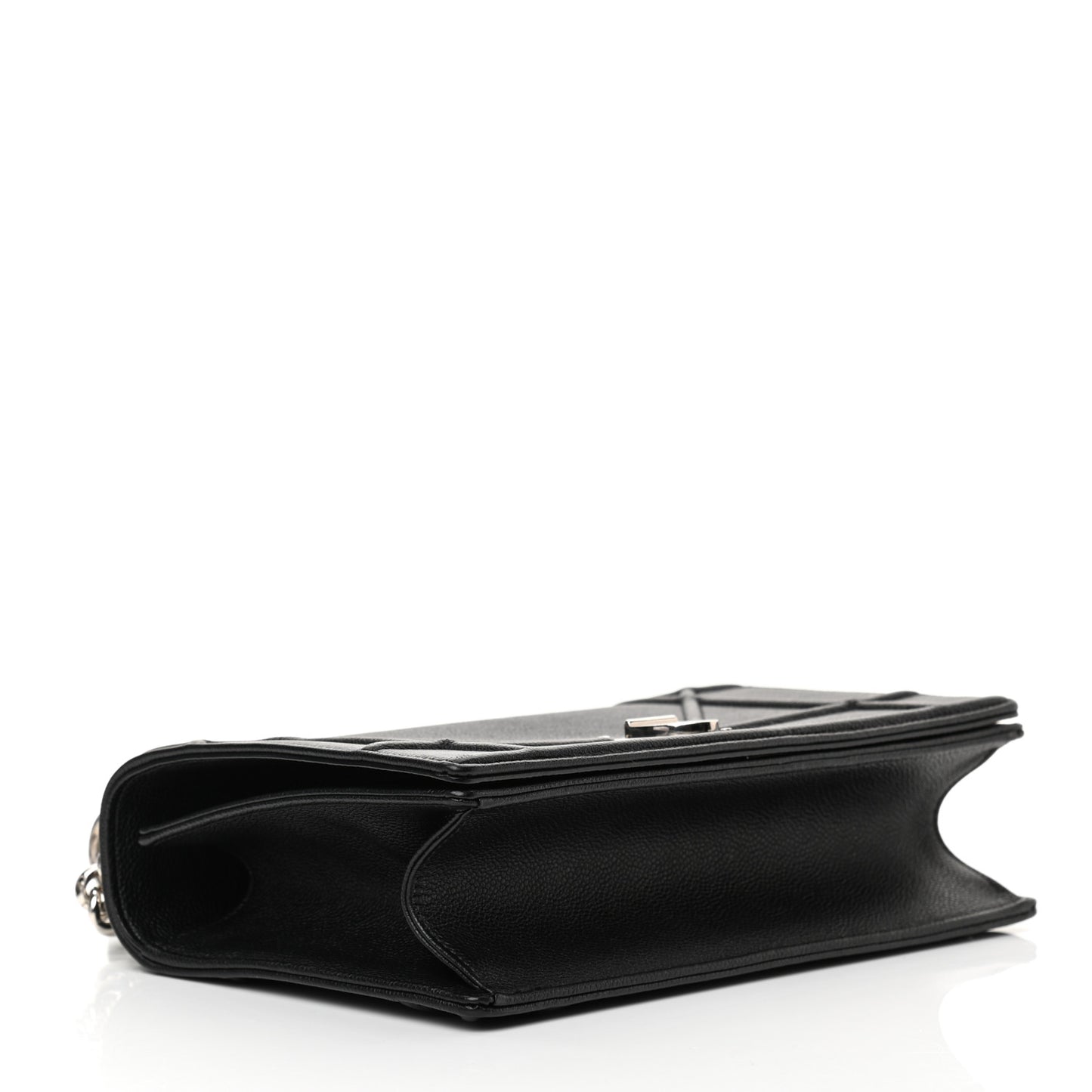 Grained Calfskin Medium Diorama Flap Bag Black