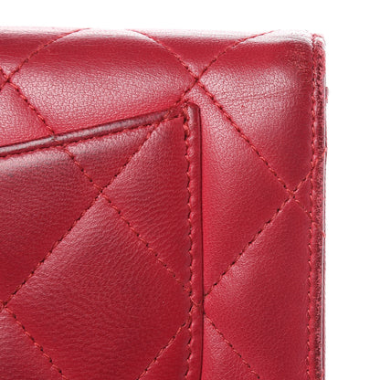 Chanel Lambskin Quilted Large Flap Wallet Dark Pink 13 of 17