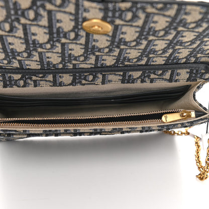 Christian Dior Oblique Saddle Chain Pouch Blue 7 of 9