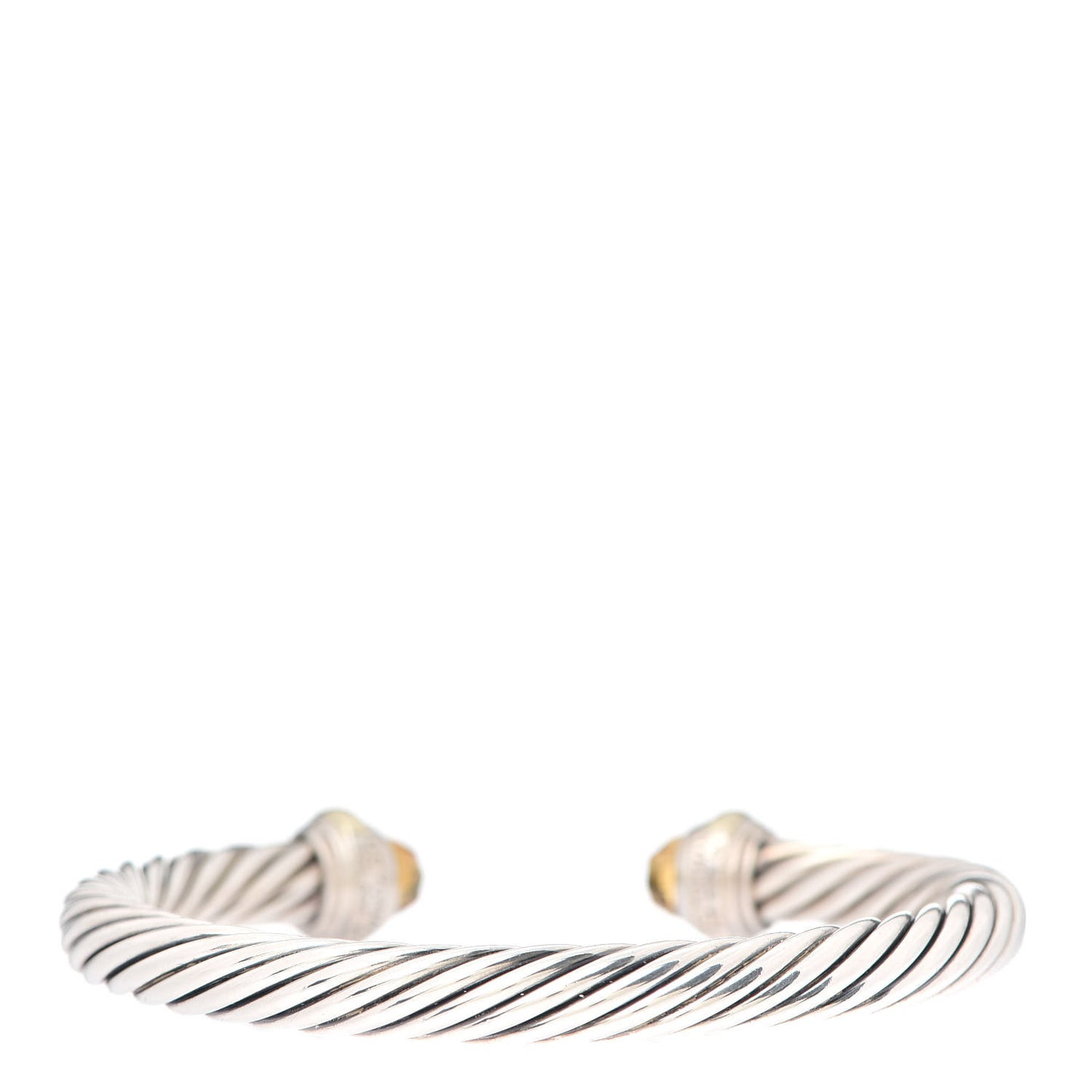 Sterling Silver 14K Yellow Gold Citrine 7mm Cable Classics Bracelet