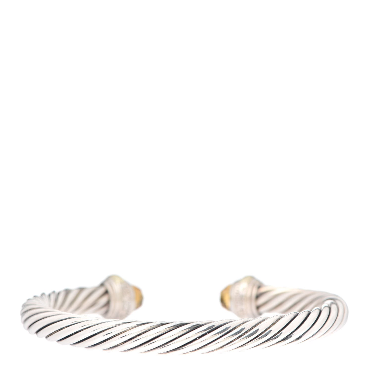 David Yurman Sterling Silver 14K Yellow Gold Citrine 7mm Cable Classics Bracelet 3 of 5