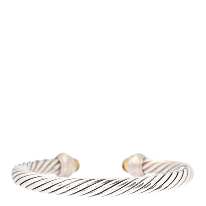 David Yurman Sterling Silver 14K Yellow Gold Citrine 7mm Cable Classics Bracelet 3 of 5