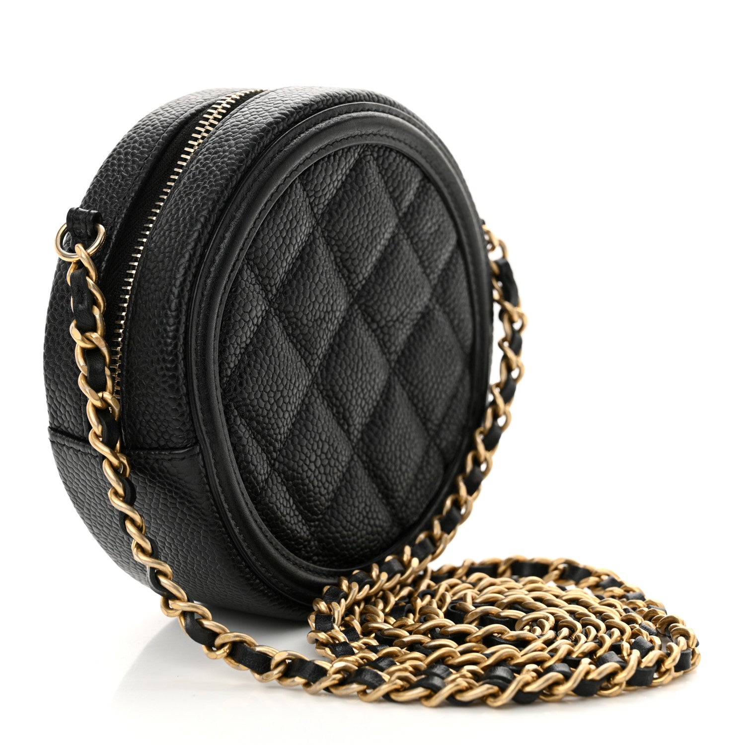 Chanel Caviar Quilted Round Filigree Crossbody Black 3 of 12