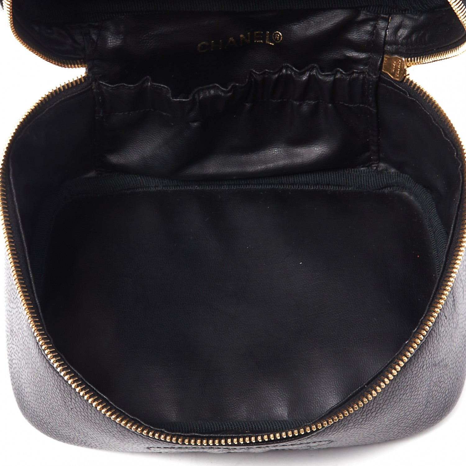 Chanel Caviar Vanity Cosmetic Case Black 6 of 10