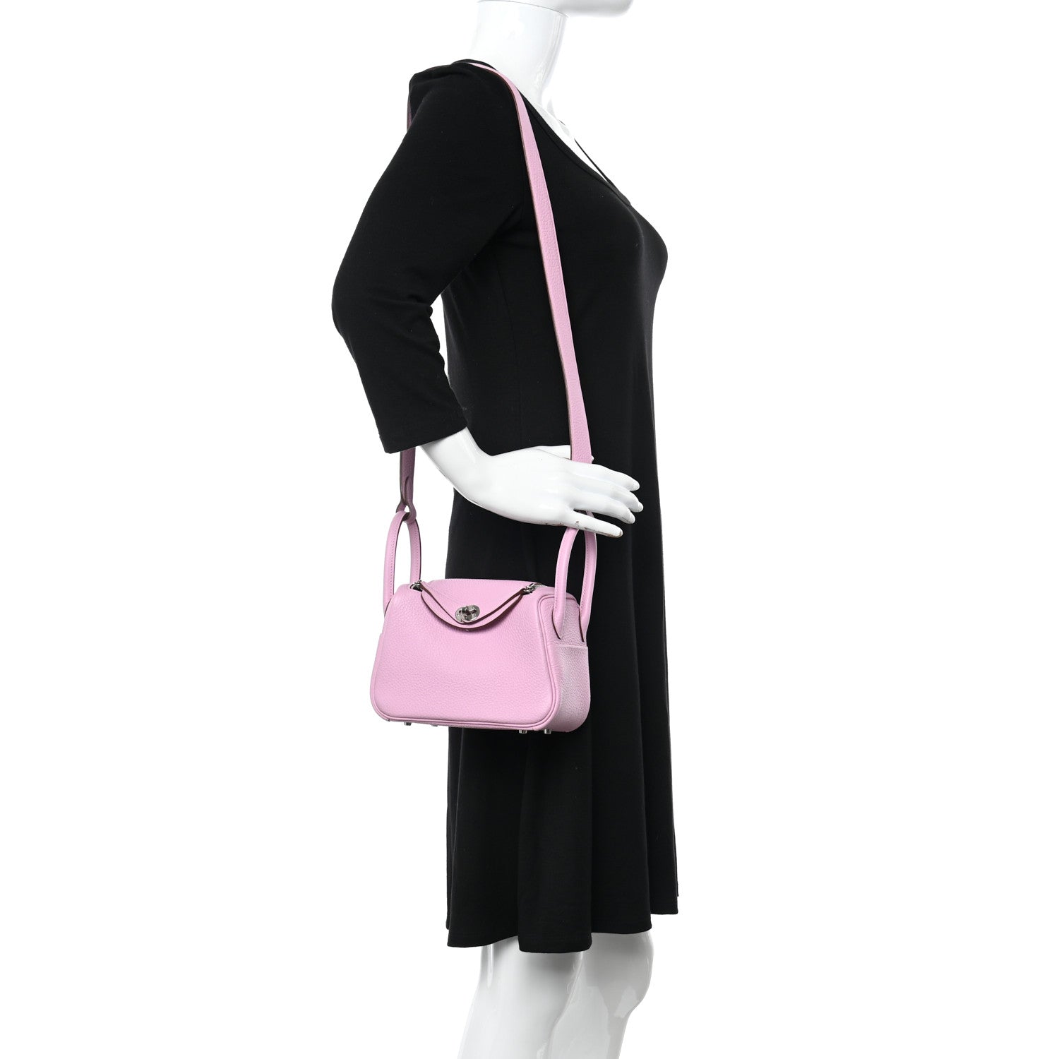 Hermes Taurillon Clemence Mini Lindy 20 Mauve Sylvestre 2 of 11