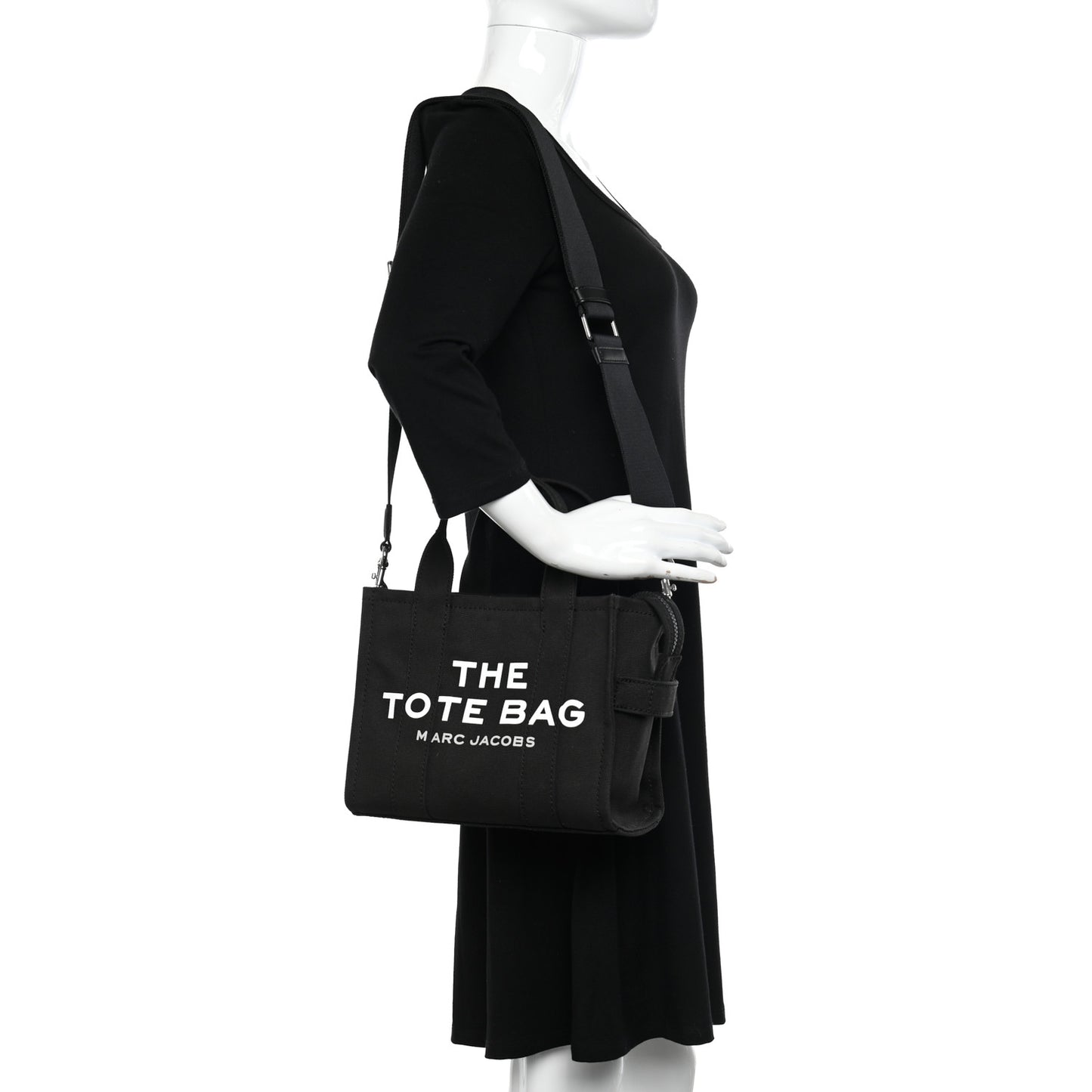 Cotton Canvas Small The Traveler Tote Bag Black