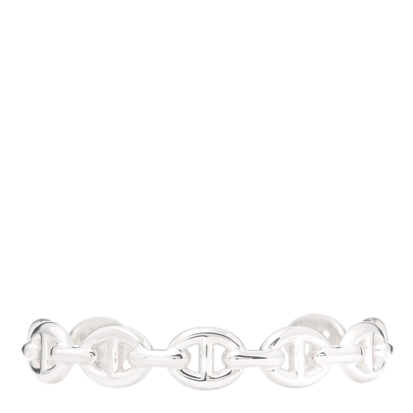 Sterling Silver MM Chaine d'Ancre Enchainee Cuff Bracelet SH