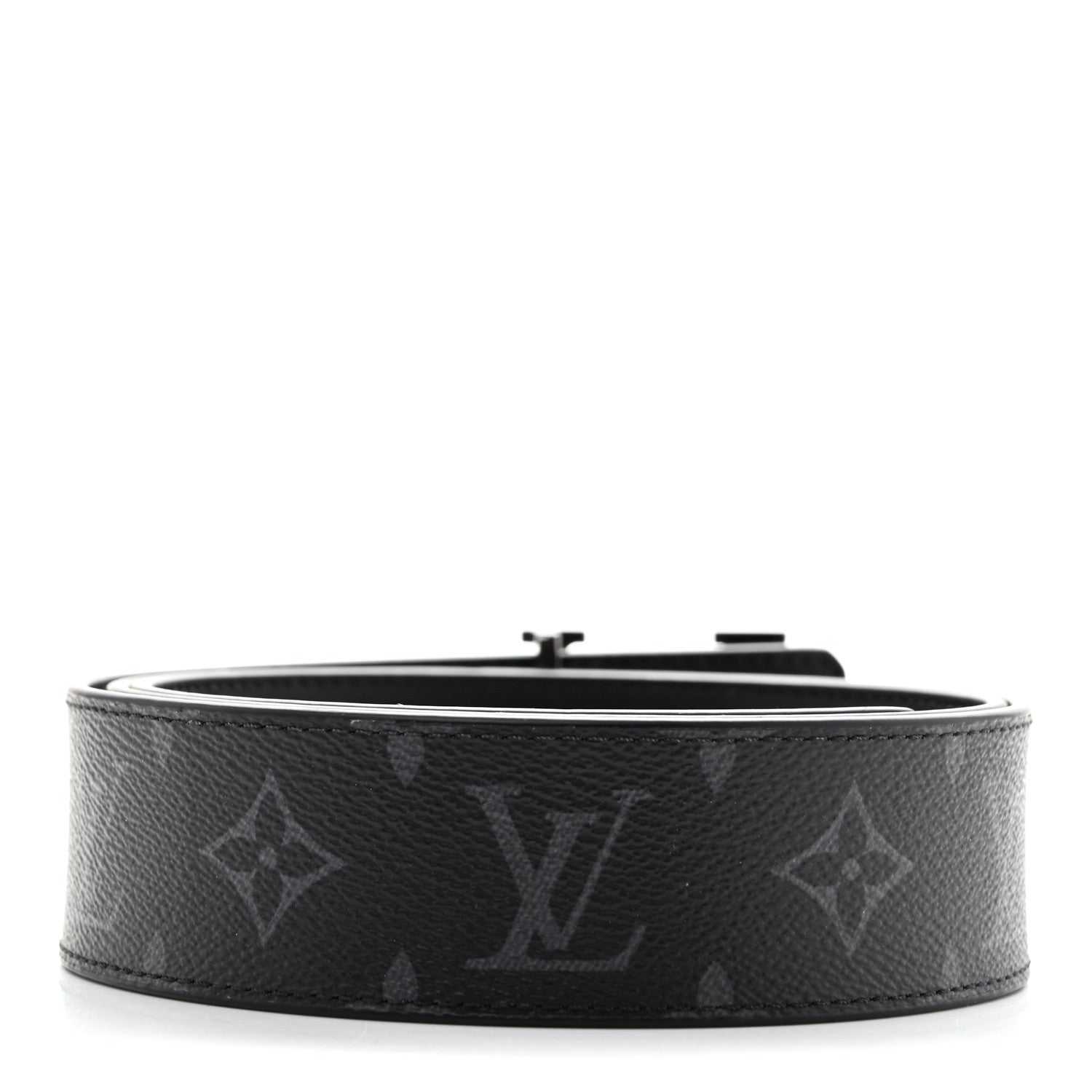 Louis Vuitton Monogram Eclipse Taigarama 40mm LV Initiales Reversible Belt 95 38 Black 3 of 9
