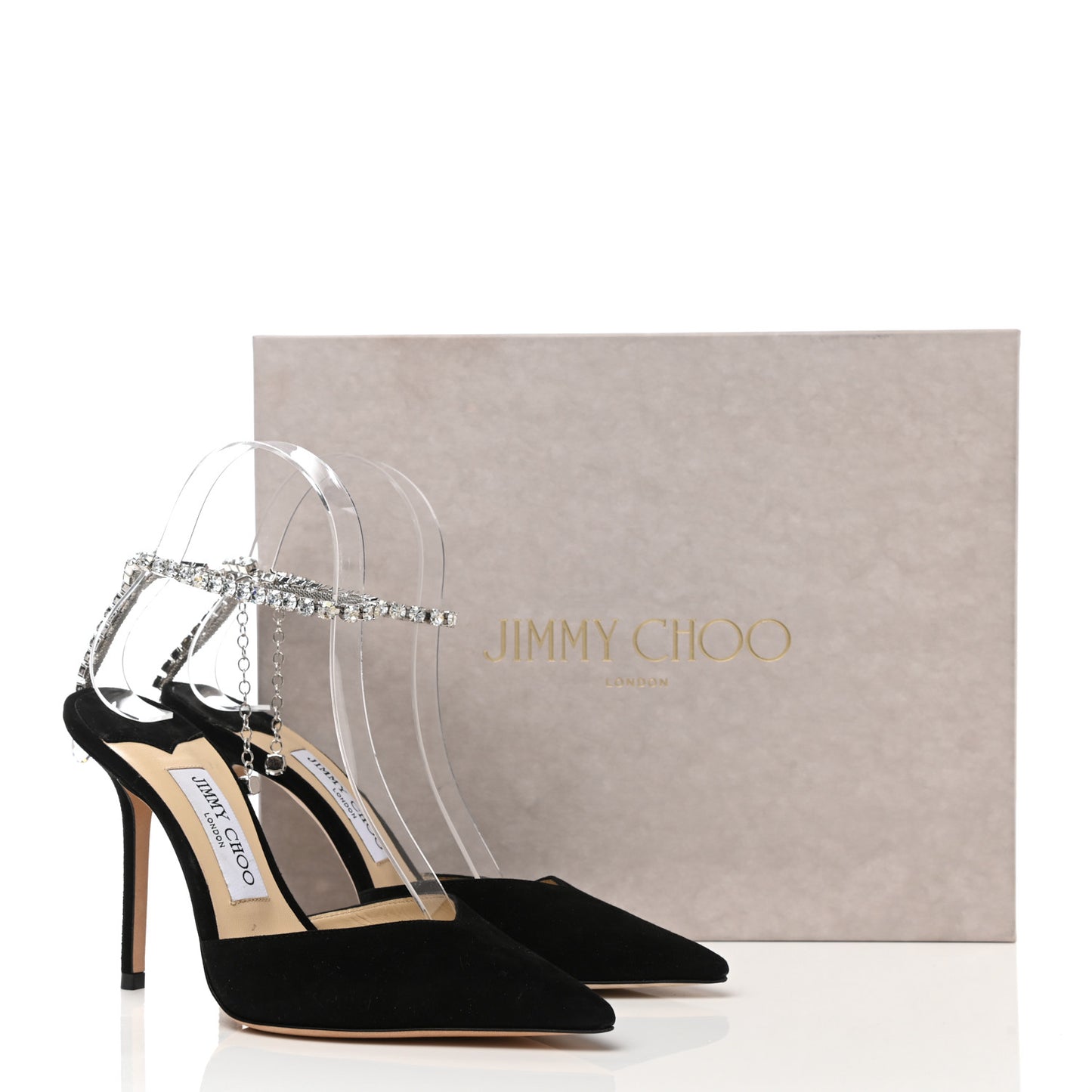 Suede Crystal Saeda 100 Pumps 37 Black