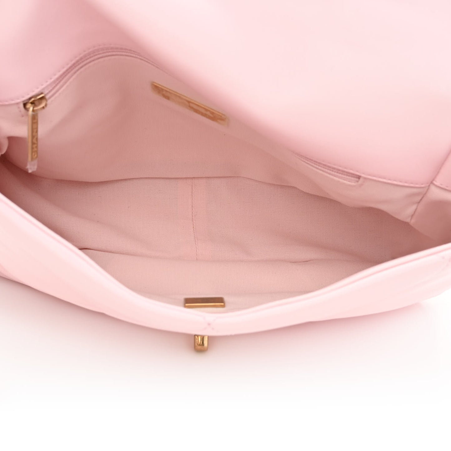 Lambskin Quilted Large Chanel 19 Flap Light Pink