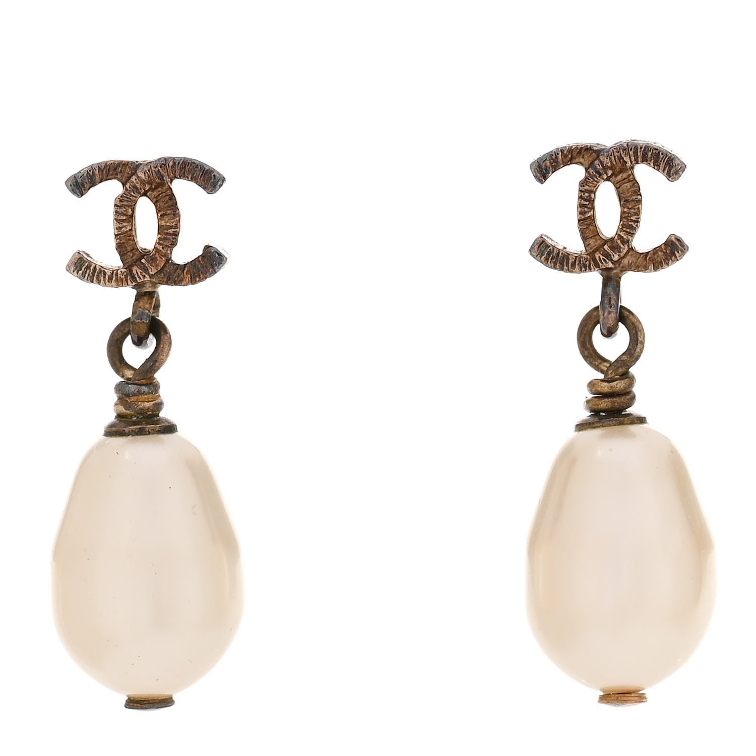 Chanel Pearl CC Drop Earrings Gold 1 of 4