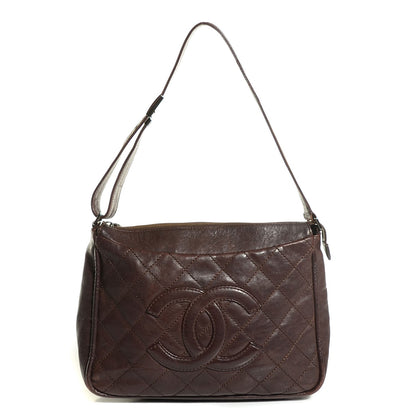 Chanel Calfskin Quilted CC Shoulder Bag Brown 1 of 7