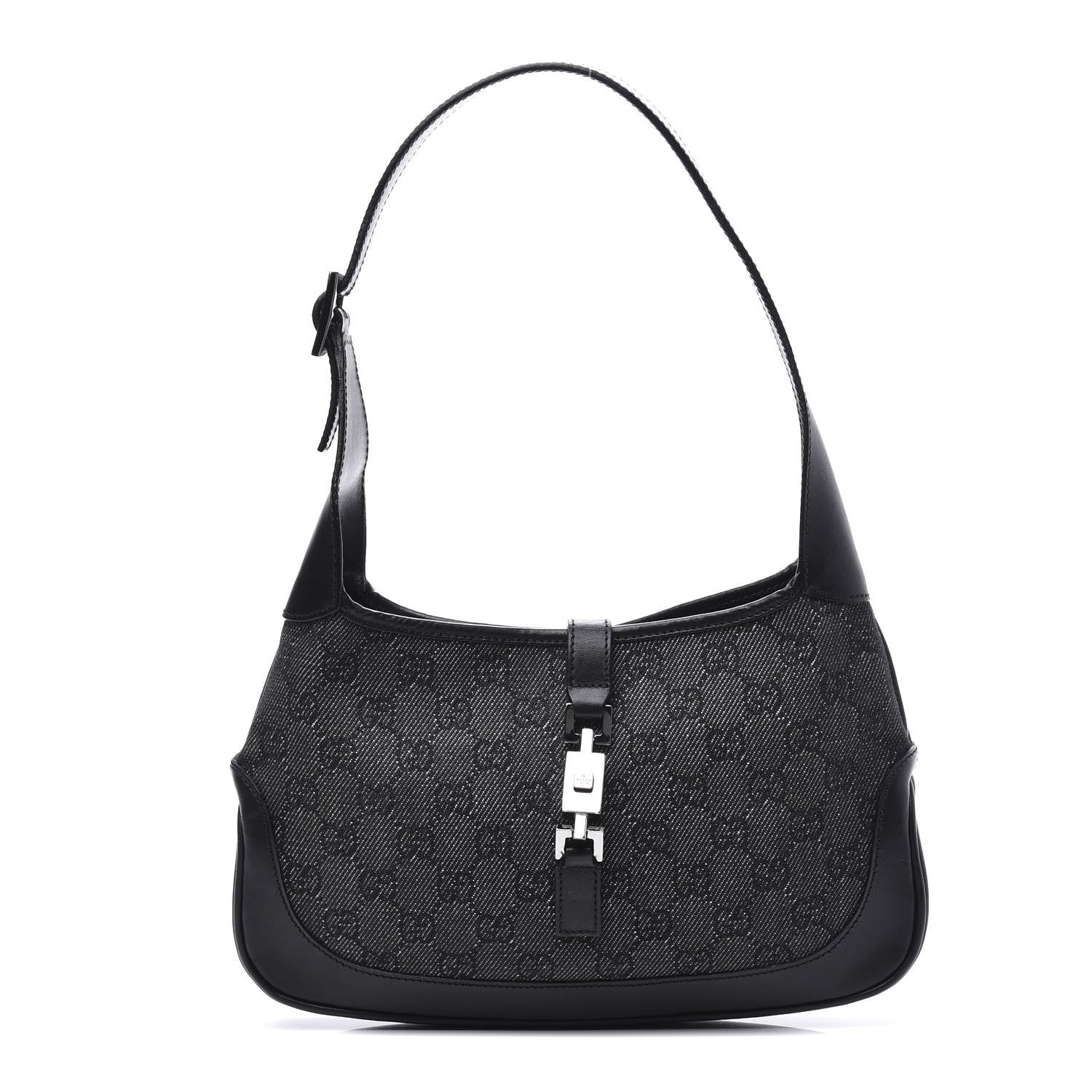 Gucci Monogram Web Small Jackie O Hobo Black 1 of 10