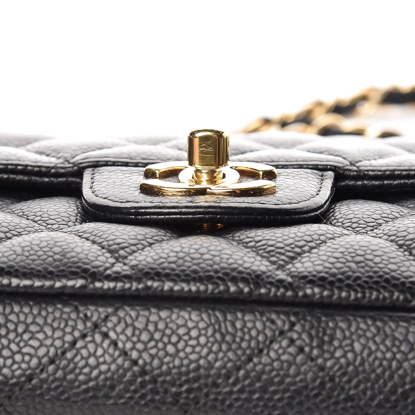 Caviar Quilted East West Flap Black