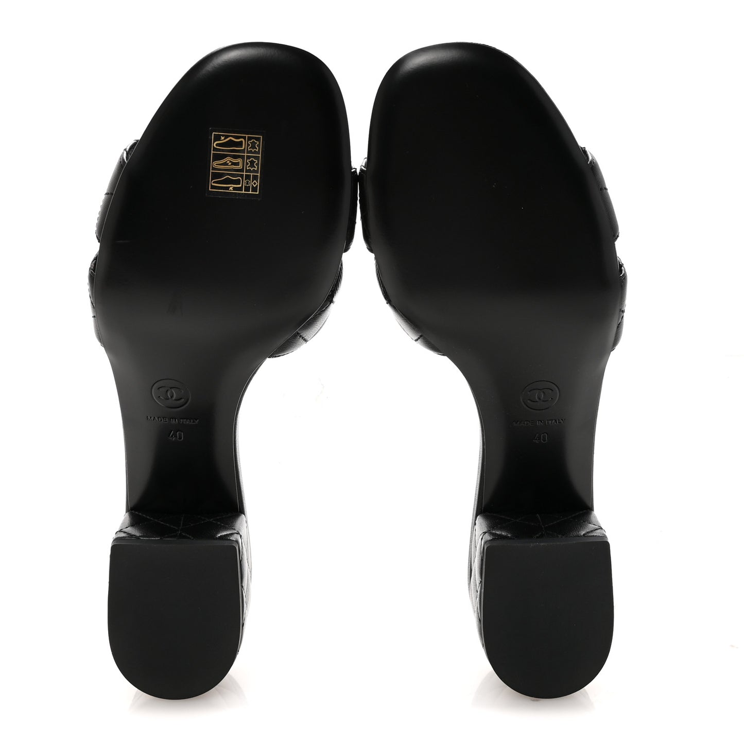 Lambskin Quilted Mules 40 Black