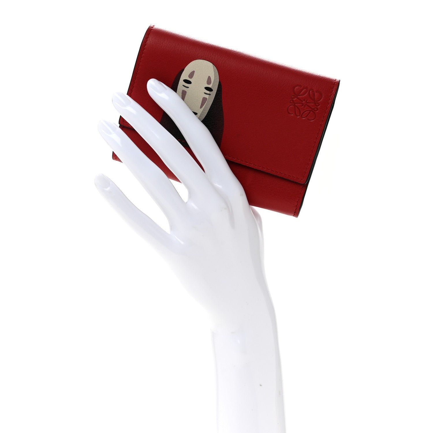 Loewe X SPIRITED AWAY Calfskin No Face Small Vertical Wallet Red 2 of 9