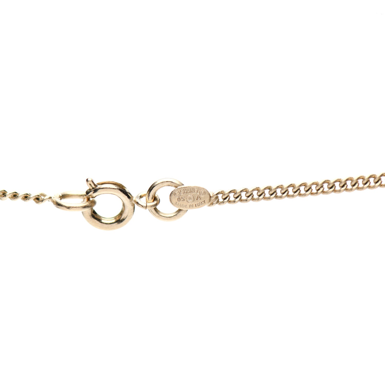 Chanel Crystal CC Heel Motif Necklace Gold 4 of 4