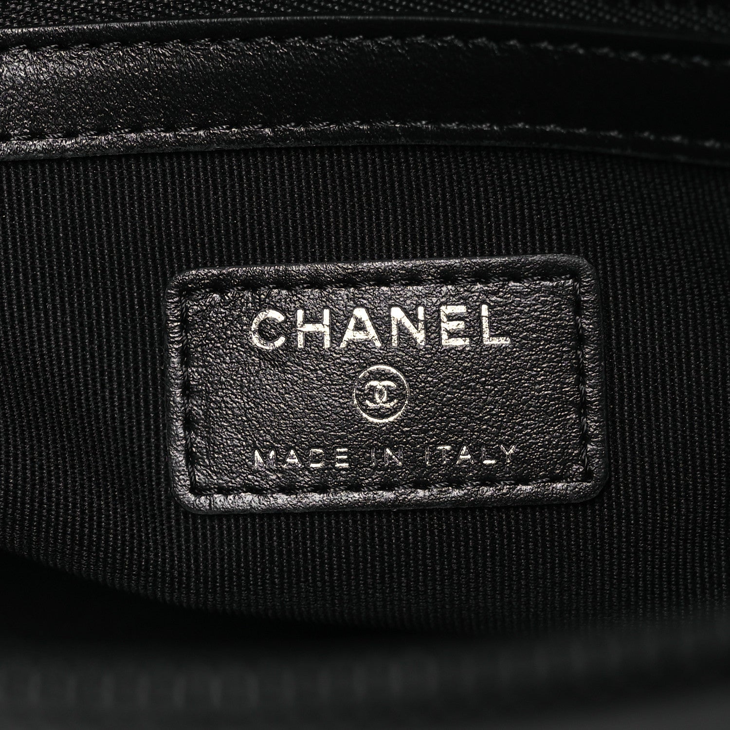 Chanel Calfskin Quilted Stitched CC Medium Cosmetic Case Black 8 of 11