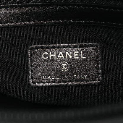 Chanel Calfskin Quilted Stitched CC Medium Cosmetic Case Black 8 of 11