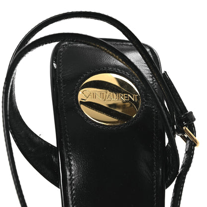 Saint Laurent Patent Calfskin La Scandale 110 Sandals 38 Black 9 of 12