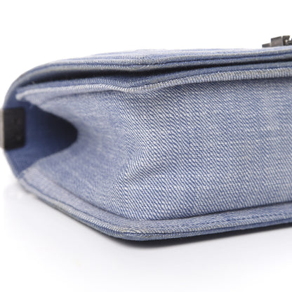 Chanel Denim Chevron Quilted Medium Boy Flap Blue 8 of 9