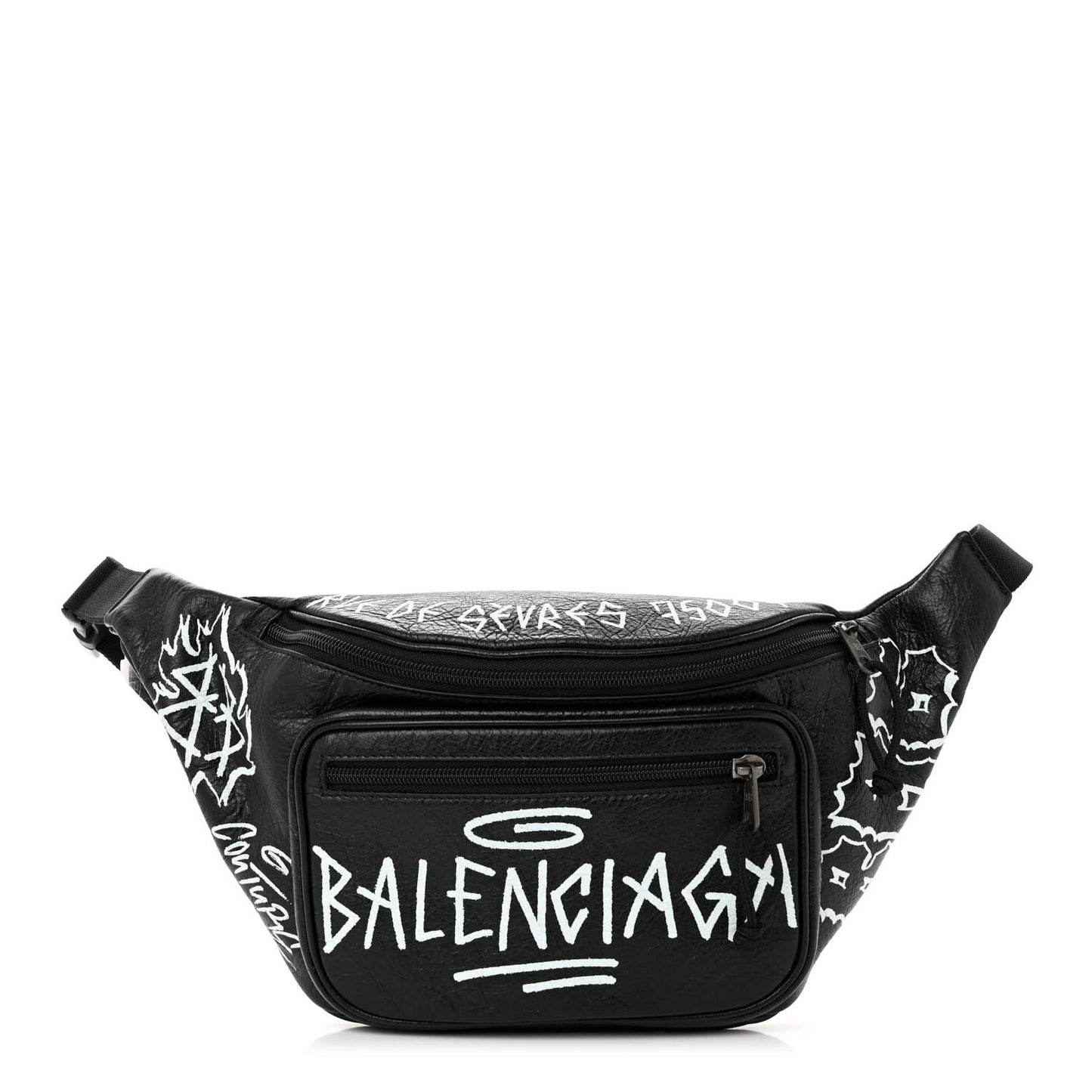 Agneau Arena Graffiti All Over Explorer Belt Bag Black White