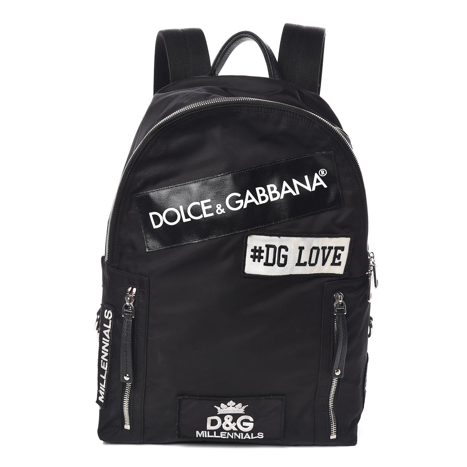 Dolce & Gabbana Nylon Logo Patches Backpack Black 1 of 9