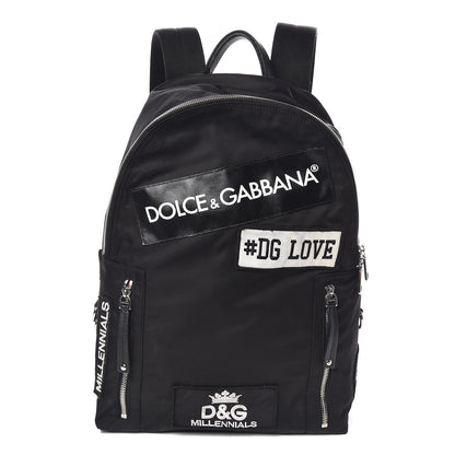 Dolce & Gabbana Nylon Logo Patches Backpack Black 1 of 9