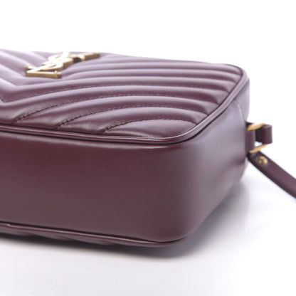 Saint Laurent Calfskin Matelasse Monogram Lou Camera Bag Dark Legion Red 6 of 9
